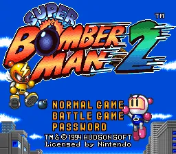 Super Bomberman 2 – Titulní obrazovka