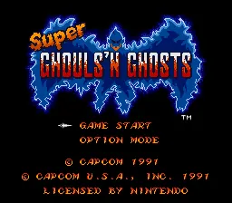 Super Ghouls 'n Ghosts – Titelbildschirm