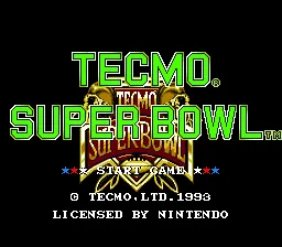 Tecmo Super Bowl – Titulní obrazovka