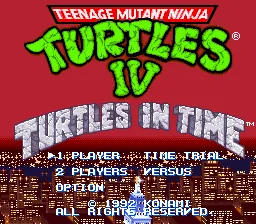 Teenage Mutant Ninja Turtles IV: Turtles in Time – Titulní obrazovka