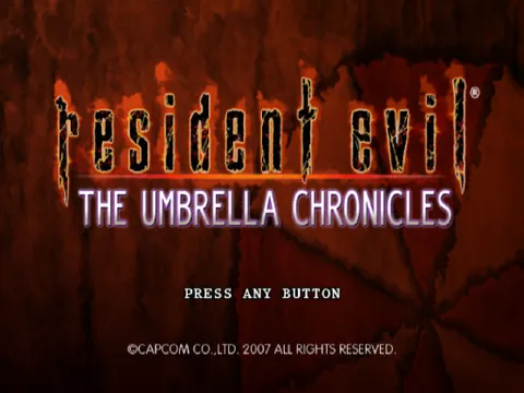 Resident Evil: The Umbrella Chronicles – Titulní obrazovka