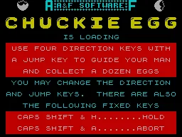 Chuckie Egg – Titelbildschirm
