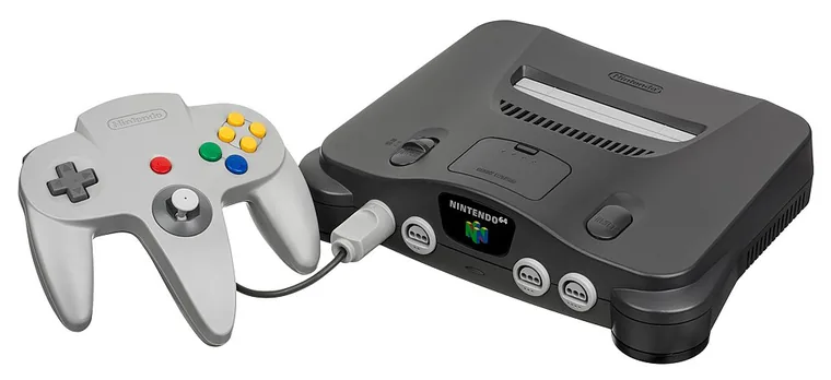 Nintendo 64 console with a controller